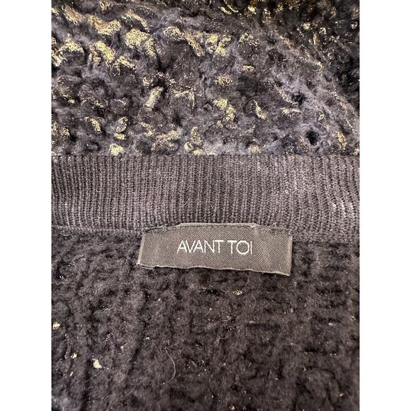 Avant Toi black gold metallic distressed-effect sweater size XL - Picture 3 of 12